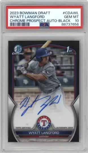 2023 BOWMAN DRAFT WYATT LANGFORD CHROME PROSPECT AUTO-BLACK