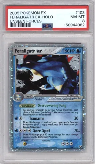 2005 POKEMON EX FERALIGATR EX-HOLO UNSEEN FORCES