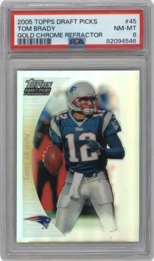 2005 TOPPS DRAFT PICKS TOM BRADY GOLD CHROME REFRACTOR