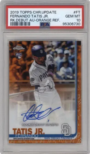 2019 TOPPS CHR.UPDATE FERNANDO TATIS JR. RK.BEBUT AU-ORANGE REF.