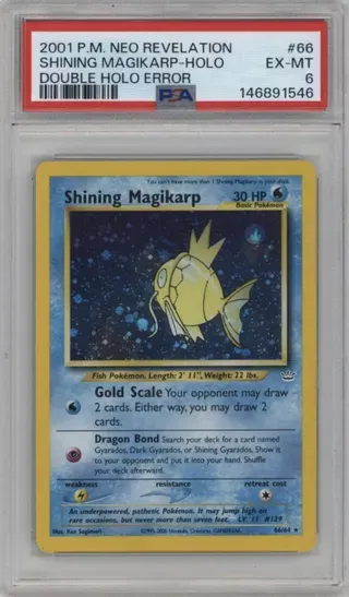 2001 P.M. NEO REVELATION SHINING MAGIKARP-HOLO DOUBLE HOLO ERROR