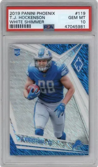 2019 PANINI PHOENIX T.J. HOCKENSON WHTIE SHIMMER