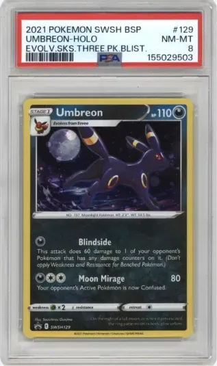 2021 POKEMON SWSH BSP UMBREON-HOLO EVOLV.SLS.THREE.BLIST.