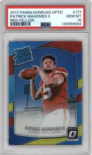 2017 PANINI DONRUSS OPTIC PATRICK MAHOMES II RED YELLOW