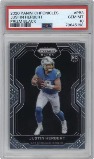 2020 PANINI CHRONICLES JUSTIN HERBERT PRIZM BLACK