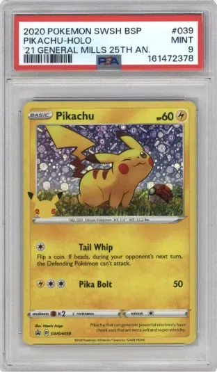 2020 POKEMON SWSH BSP PIKACHU-HOLO '21 GENERAL MILLS 25TH AN.