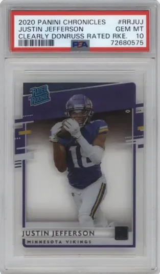 2020 PANINI CHRONICLES JUSTIN JEFFERSON CLEARLY DONRUSS RATED RKE.