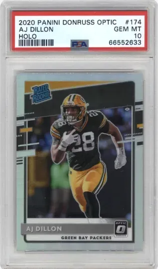 2020 PANINI DONRUSS OPTIC AJ DILLON HOLO