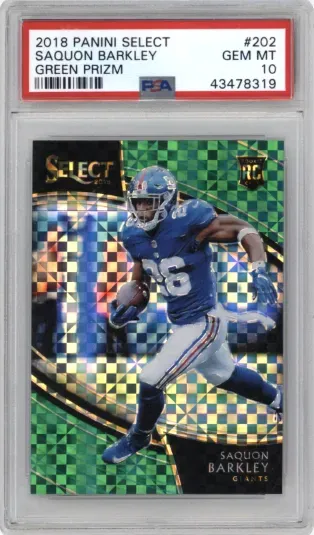2018 PANINI SELECT SAQUON BARKLEY GREEN PRIZM