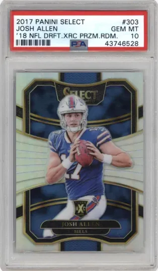 2017 PANINI SELECT JOSH ALLEN 18 NFL DRFT.XRC PRZM.RDM.