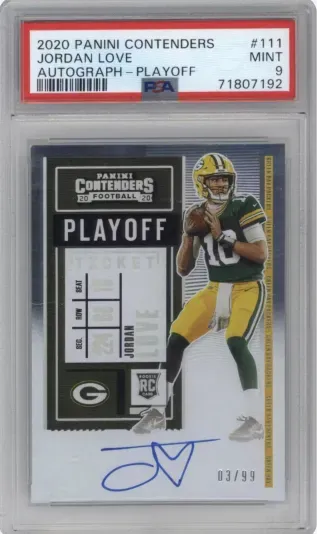 2020 PANINI CONTENDERS JORDAN LOVE AUTOGRAPH PLAYOFF