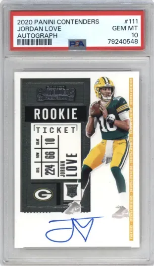 2020 PANINI CONTENDERS JORDAN LOVE AUTOGRAPH