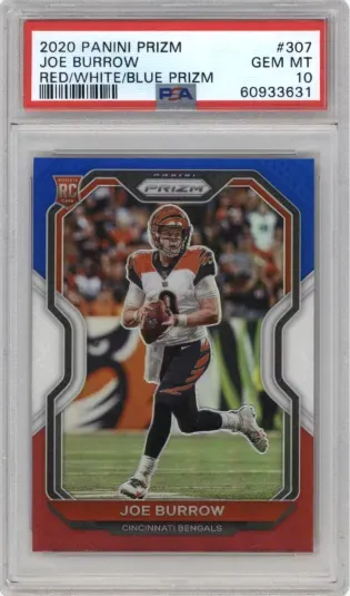 2020 PANINI PRIZM JOE BURROW RED WHITE BLUE PRIZM 60933631