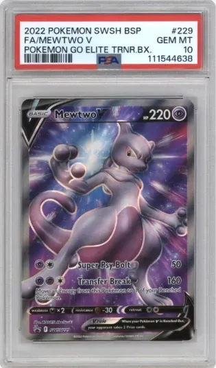 2022 POKEMON SWSH BSP FA MEWTWO V POKEMON GO ELITE TRNR.BX.