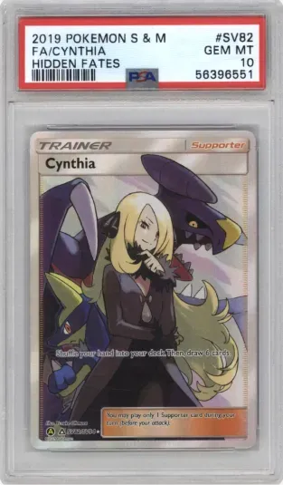 2019 POKEMON S AND M FA CYNTHIA HIDDEN FATES
