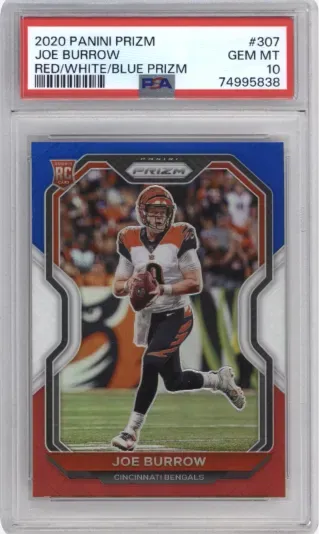 2020 PANINI PRIZM JOE BURROW RED WHITE BLUE PRIZM
