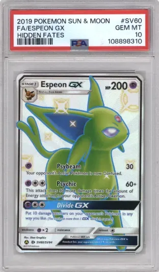 2019 POKEMON SUN AND MOON FA ESPEON GX HIDDEN FATES