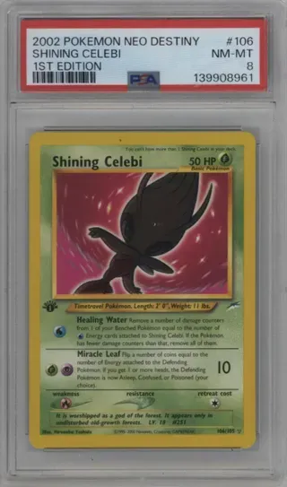 2002 POKEMON NEO DESTINY SHINING CELEBI 1ST EDITION