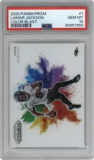 2020 PANINI PRIZM LAMAR JACKSON COLOR BLAST