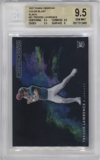 2021 PANINI OBSIDIAN COLOR BLAST BLACK #21 TREVOR LAWRENCE