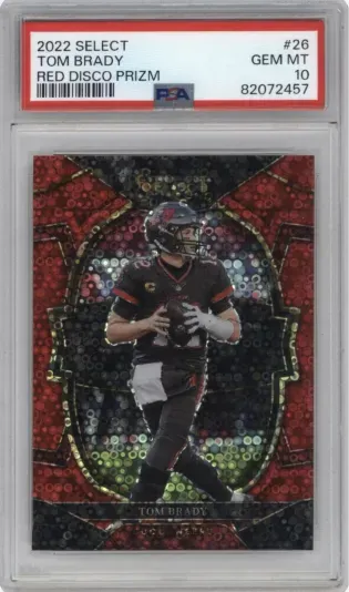2022 SELECT TOM BRADY RED DISCO PRIZM