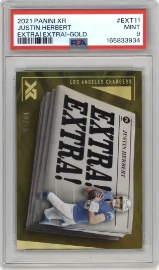2021 PANINI XR JUSTIN HERBERT EXTRA EXTRA-GOLD