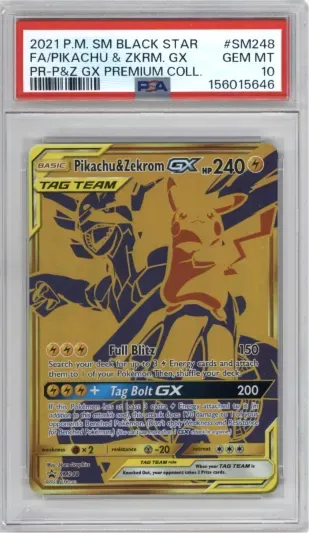 2021 POKEMON P.M. SM BLACK STAR FA PIKACHU AND ZKRM. GX PR-P AND Z PREMIUM COLL.