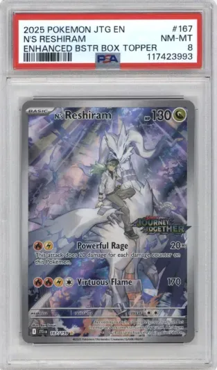 2025 POKEMON JTG EN N'S RESHIRAM ENHANCED BSTR BOX TOPPER 117423993
