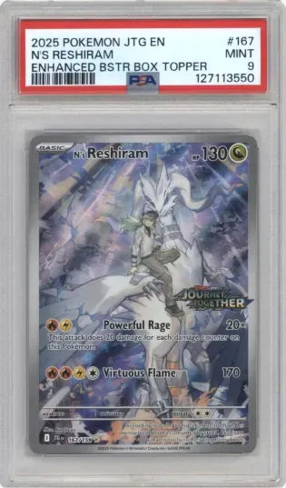 2025 POKEMON JTG EN N'S RESHIRAM ENHANCED BSTR BOX TOPPER