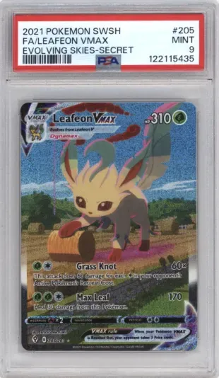2021 POKEMON SWSH FA LEAFEON VMAX EVOLVING SKIES-SECRET
