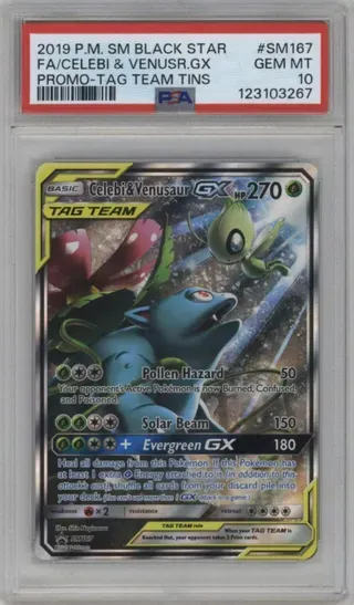 2019 P.M. SM BLACK STAR FA CELEBI AND VENUSR.GX PROMO-TAG TEAM TINS