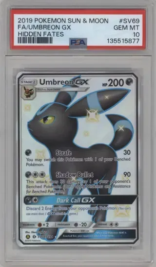 2019 POKEMON SUN AND MOON FA UMBREON GX HIDDEN FATES