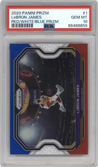 2020 PANINI PRIZM LeBRON JAMES RED WHITE BLUE PRIZM