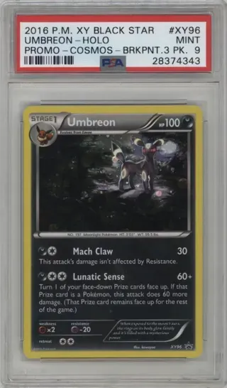 2016 P.M. XY BLACK STAR UMBREON-HOLO PROMO-COSMOS-BRKPNT