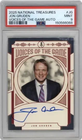 2025 NATIONAL TREASURES JON GRUDEN VOICES OF THE GAME AUTO